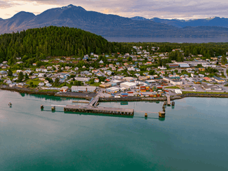 Coastal town view of Wrangell, AK