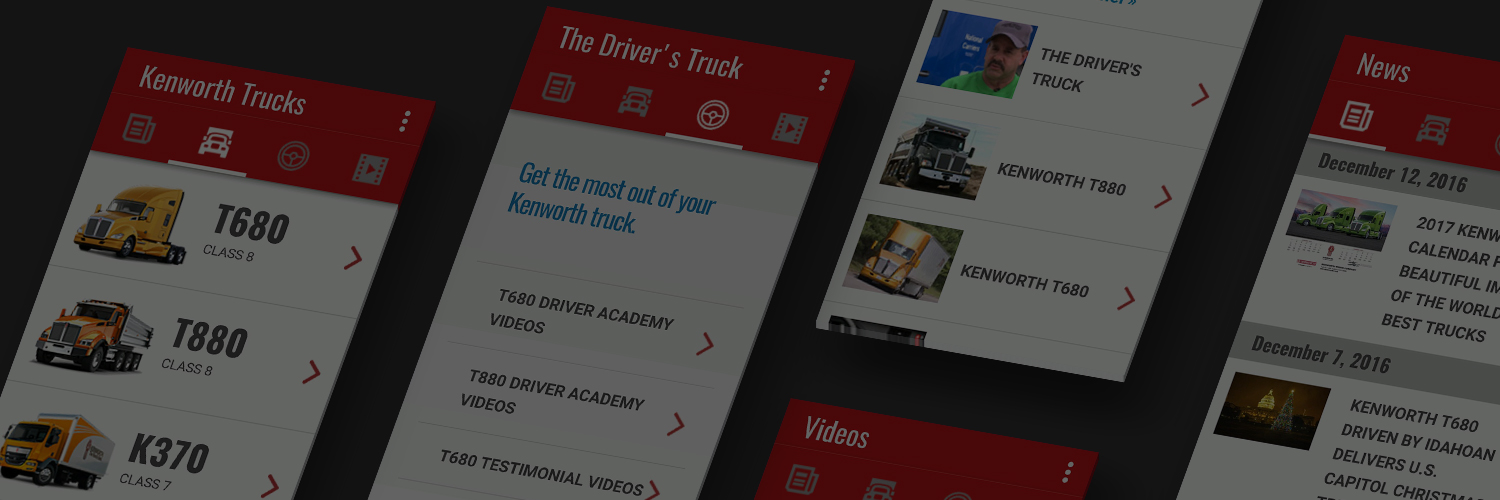 Kenworth Essentials app mock up